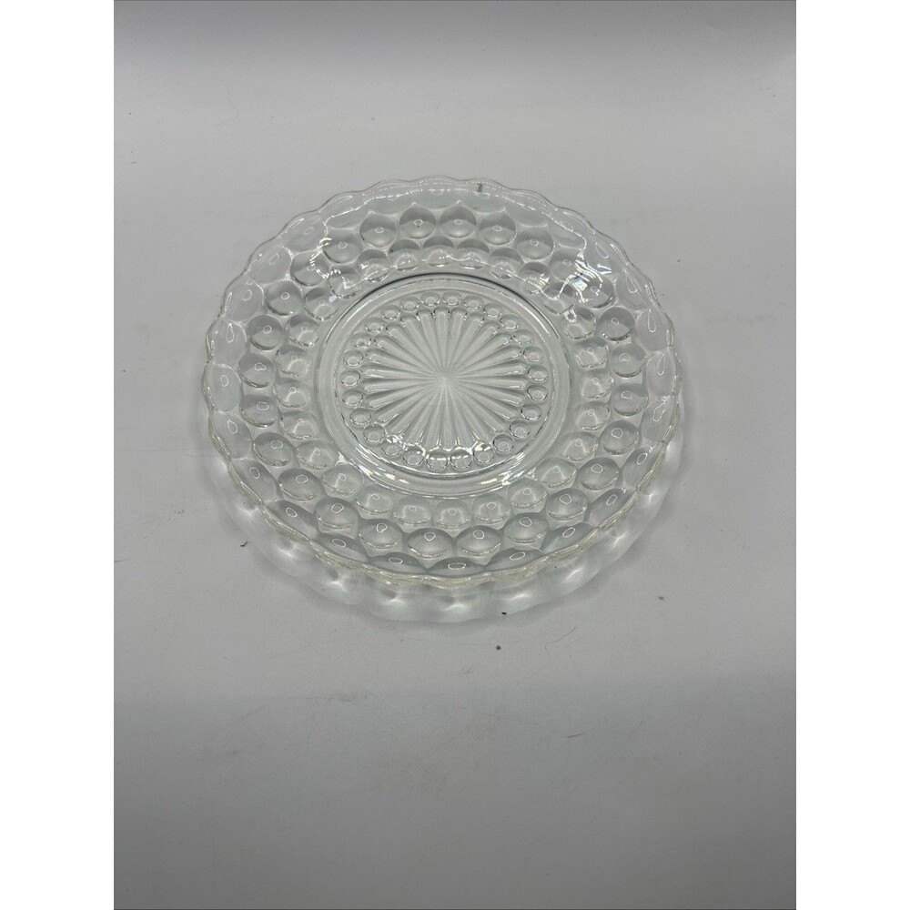 8 Anchor Hocking Bubble Clear Bread Plates